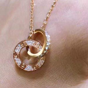New! Love Pendant Charm Necklace Gold